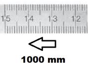 HORIZONTAL FLEXIBLE RULE CLASS II RIGHT TO LEFT 1000 MM SECTION 40x2 MM<BR>REF : RGH96-D21M0F2M0